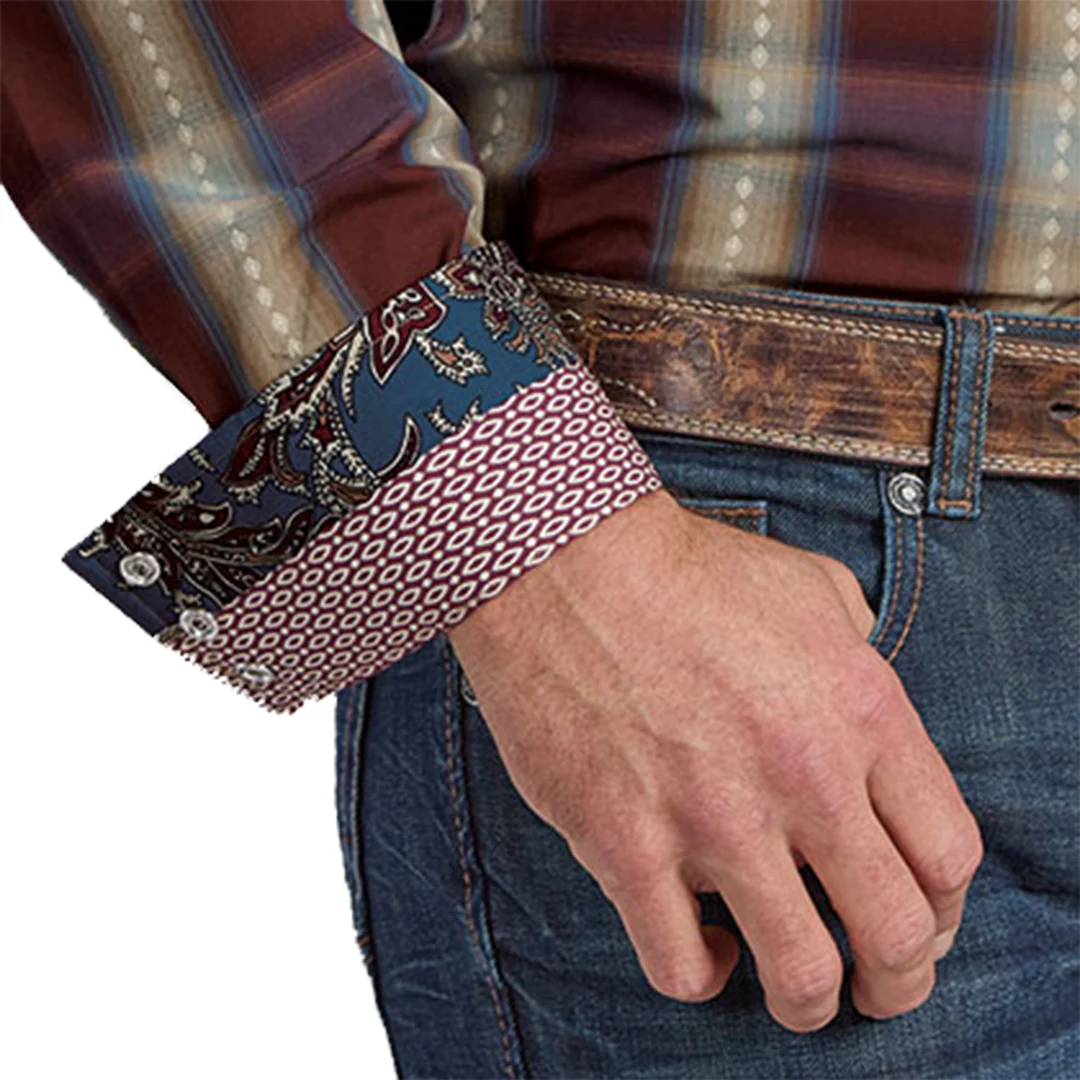 Stetson Men's Plaid Long Sleeve Snap Shirt