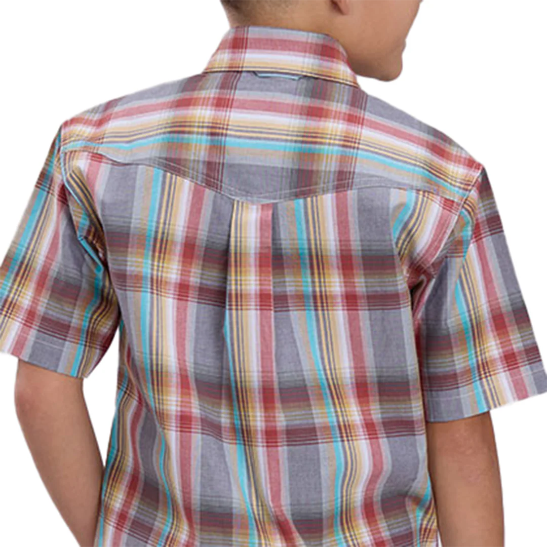 Roper Boys' Plaid  Short Sleeve Button Shirt
