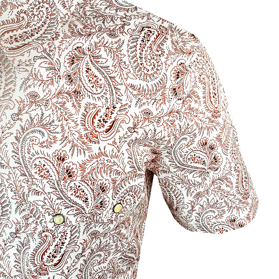 Rock & Roll Denim Men's Paisley Short Sleeve Snap Shirt
