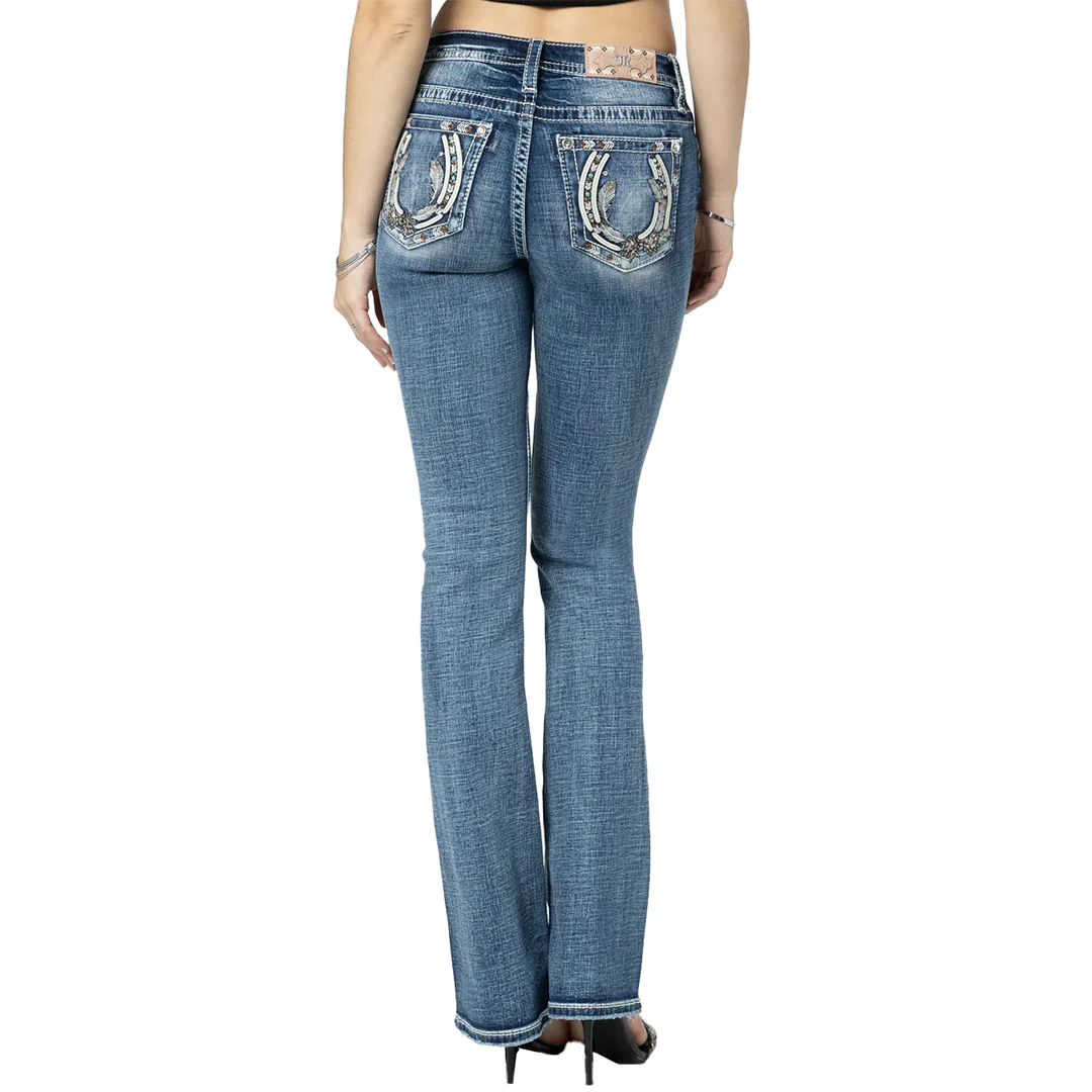 Miss Me Women's Tribal Horseshoe Bootcut Jeans