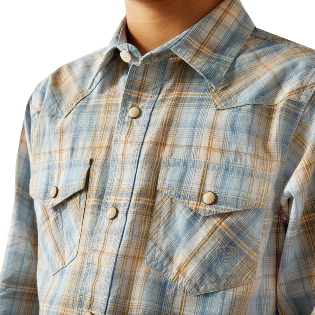 Ariat Boys' Retro Plaid Howe Long Sleeve Button Shirt