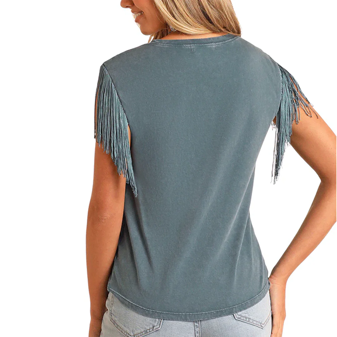 Rock & Roll Denim Women's Fringe Graphic T-Shirt