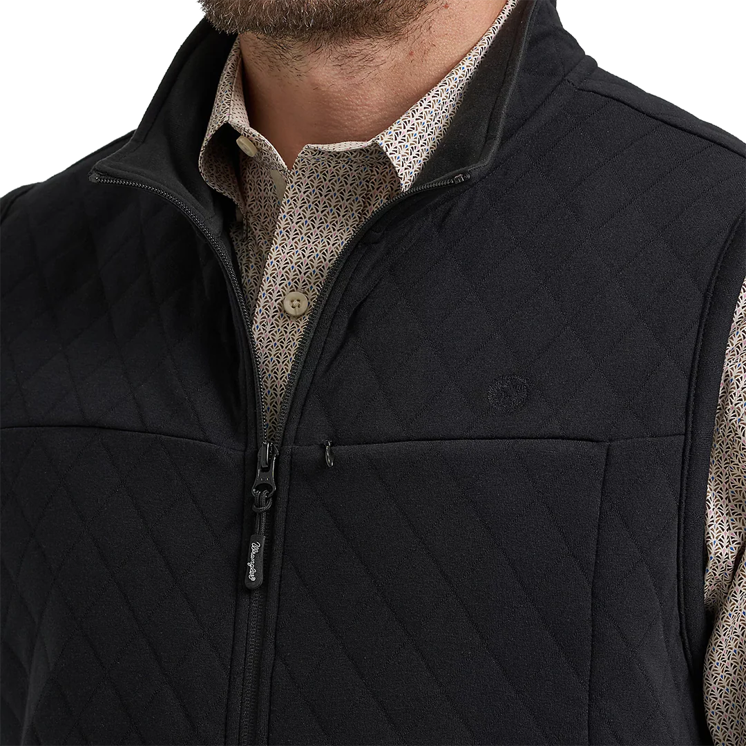 Wrangler Men��s George Strait Zip Front Solid Knit Vest
