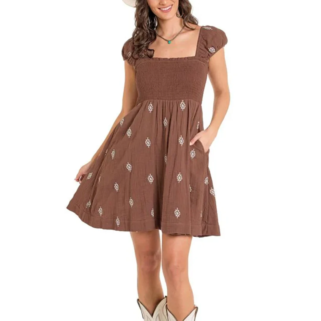 Rock & Roll Denim Women's Aztec print Mini Dress