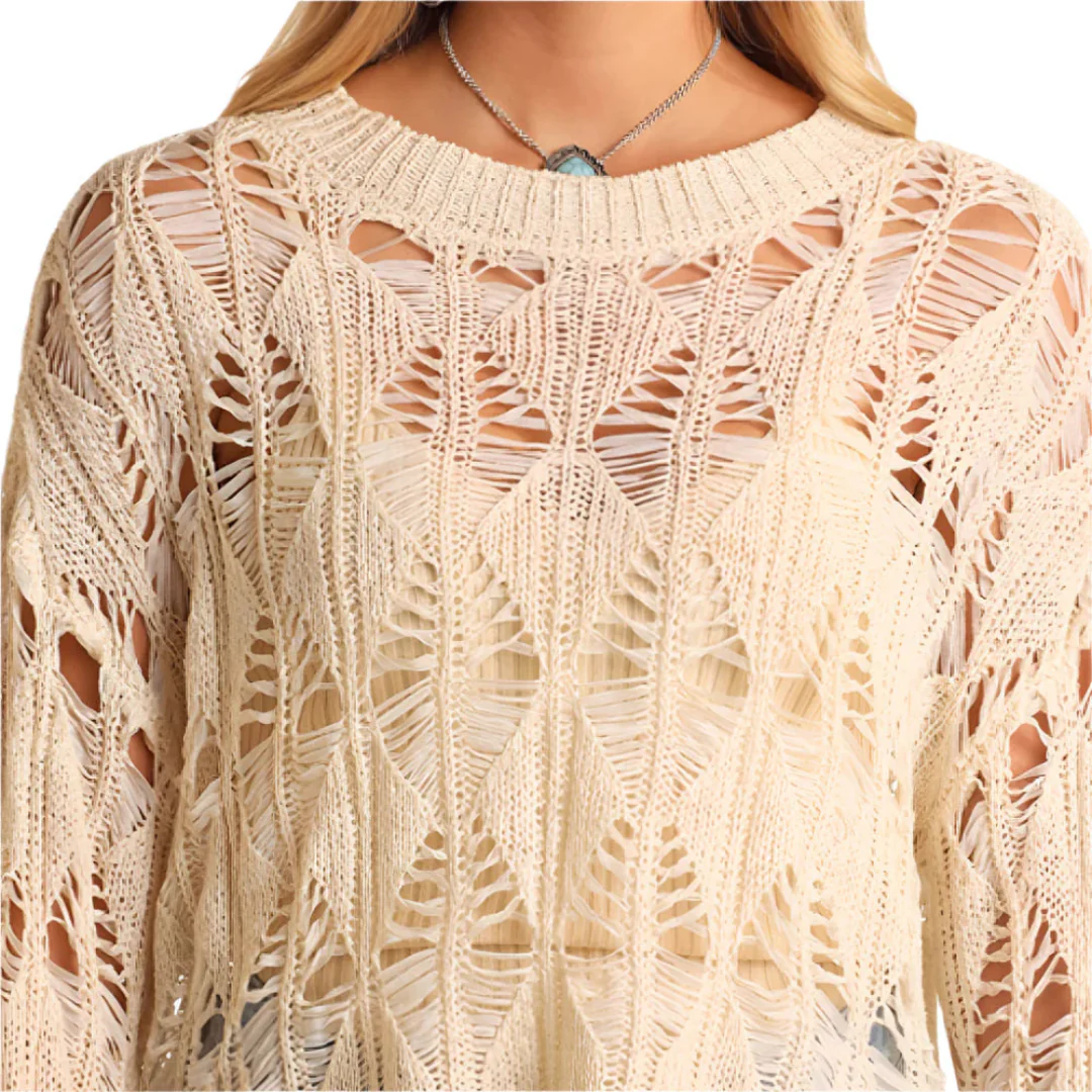 Rock & Roll Denim Women's Open Knit Sweater