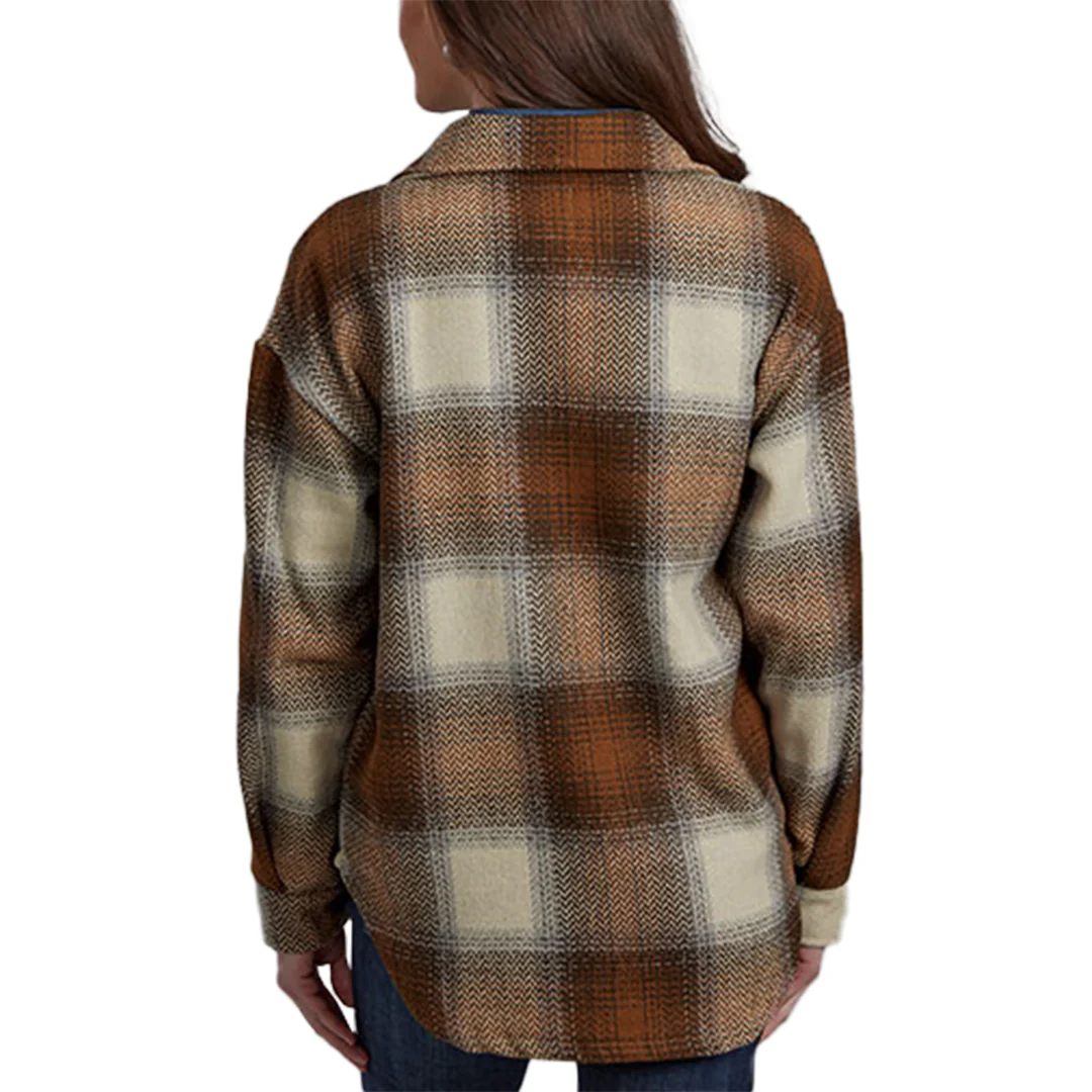 Roper Women's Large Scale Plaid Flannel Shirt Jacket