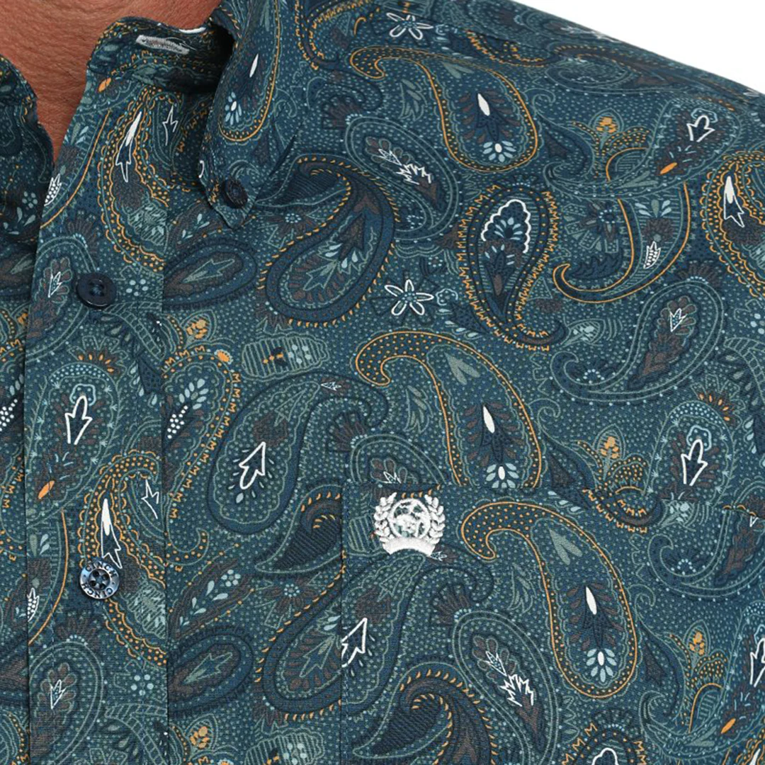Cinch Men's Paisley Print Long Sleeve Button Shirt