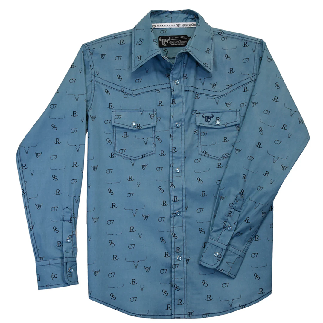 Cowboy Hardware Boys' Skull Print Snap Shirt