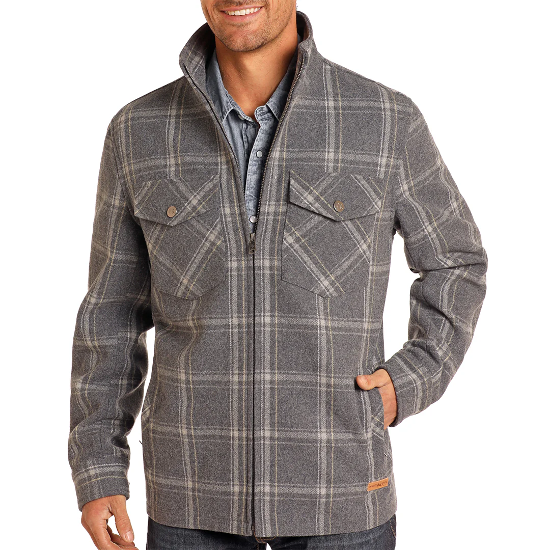 Powder River Outfitters Men's Plaid Wool Jacket