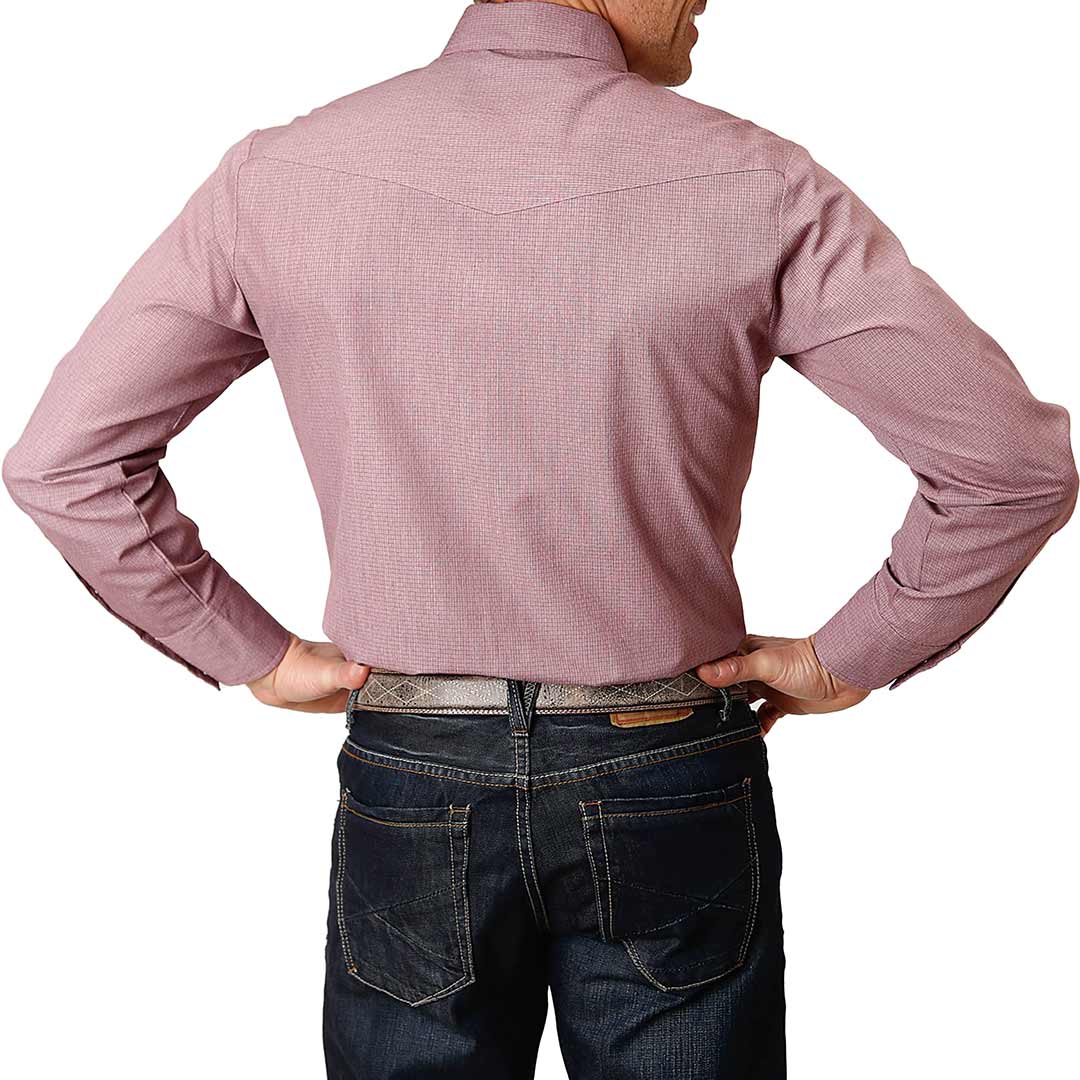 Roper Men's Micro Check Print Snap Shirt