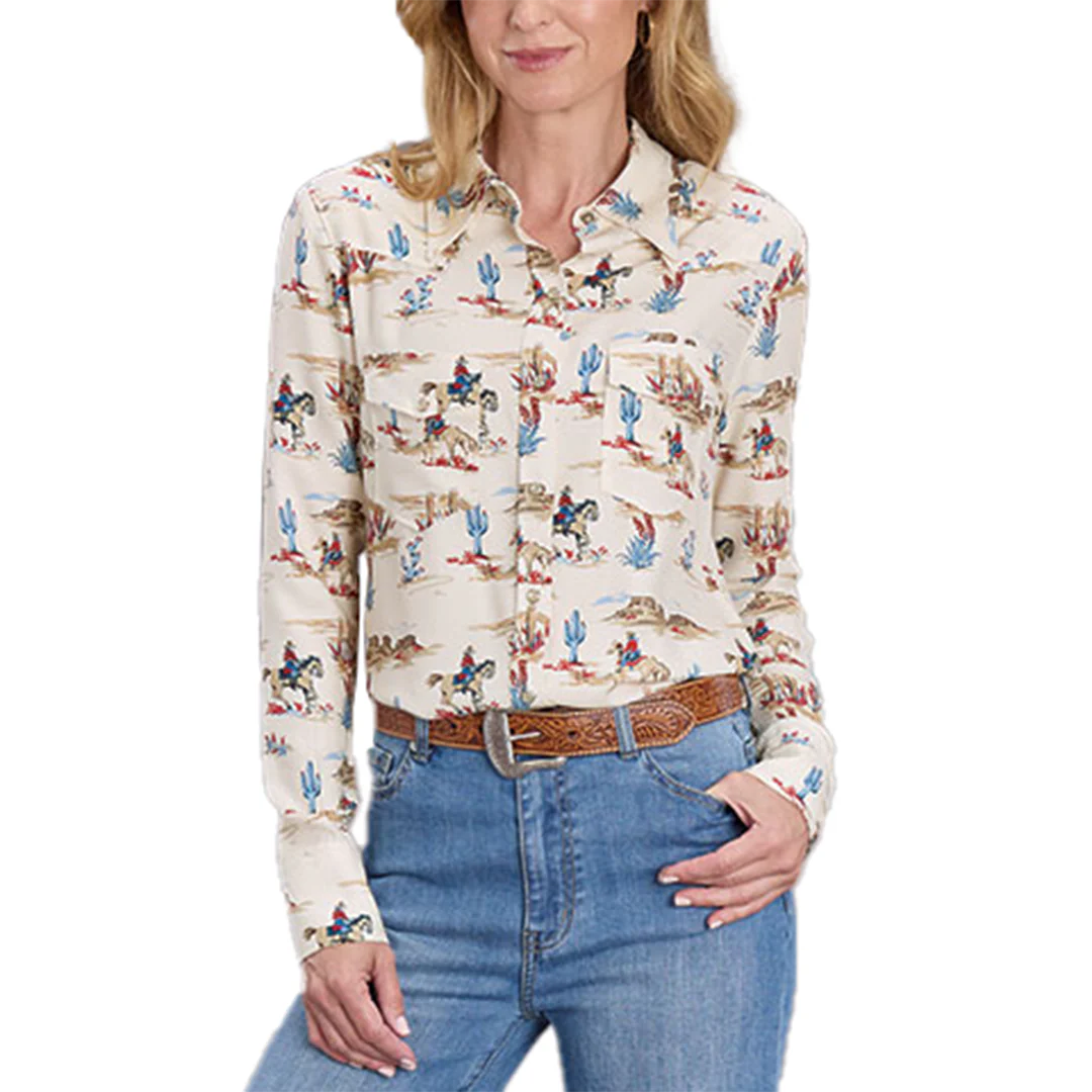 Stetson Women's Desert Print Long Sleeve Snap Shirt