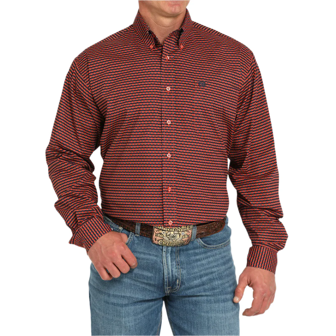 Cinch Men's Diamond Print Long Sleeve Button Shirt