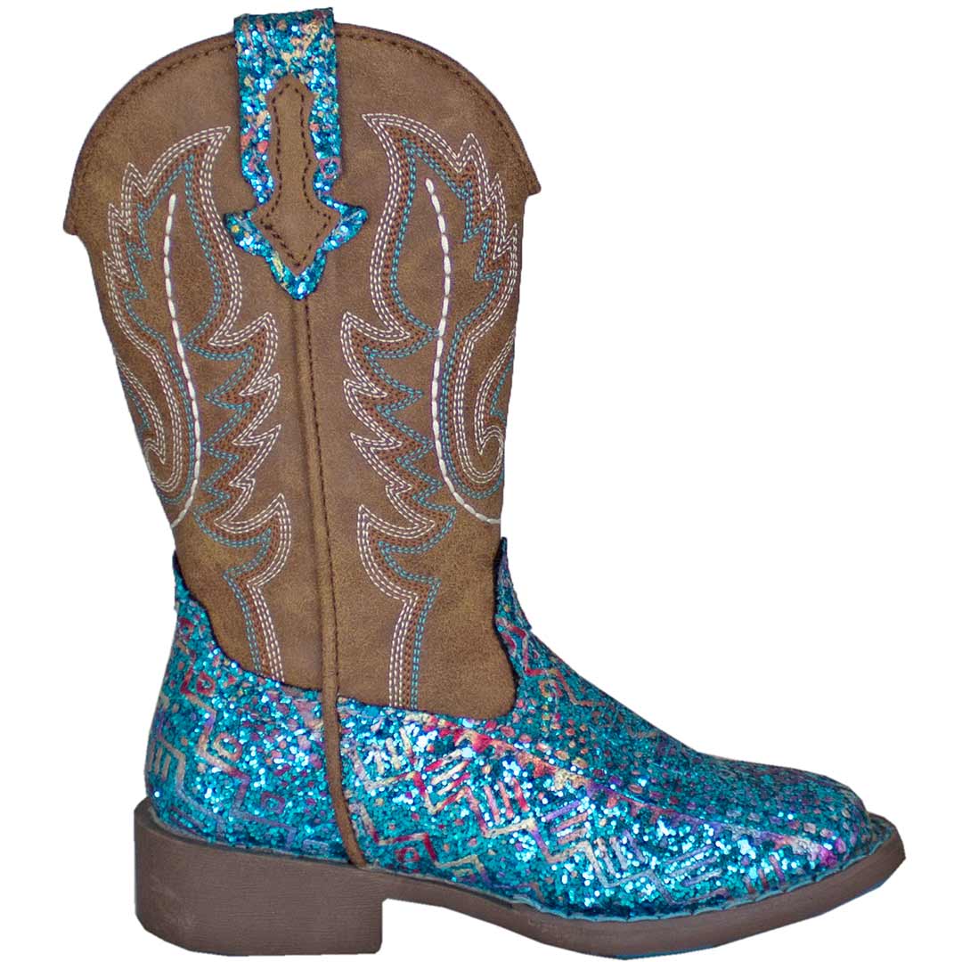 Roper Girls' Aztec Glitter Cowgirl Boots