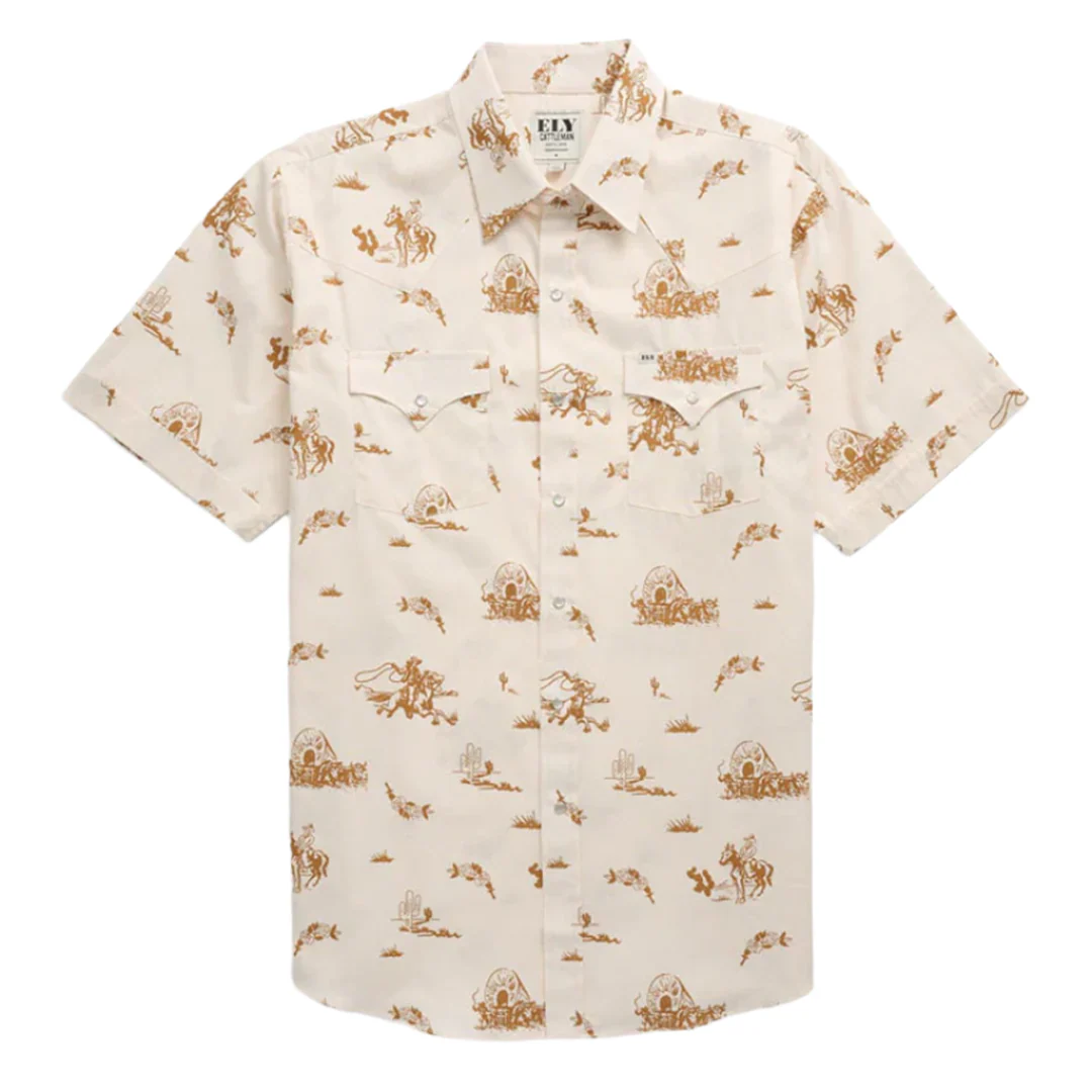 Ely Cattleman Men's Cowboy Short Sleeve Snap Shirt