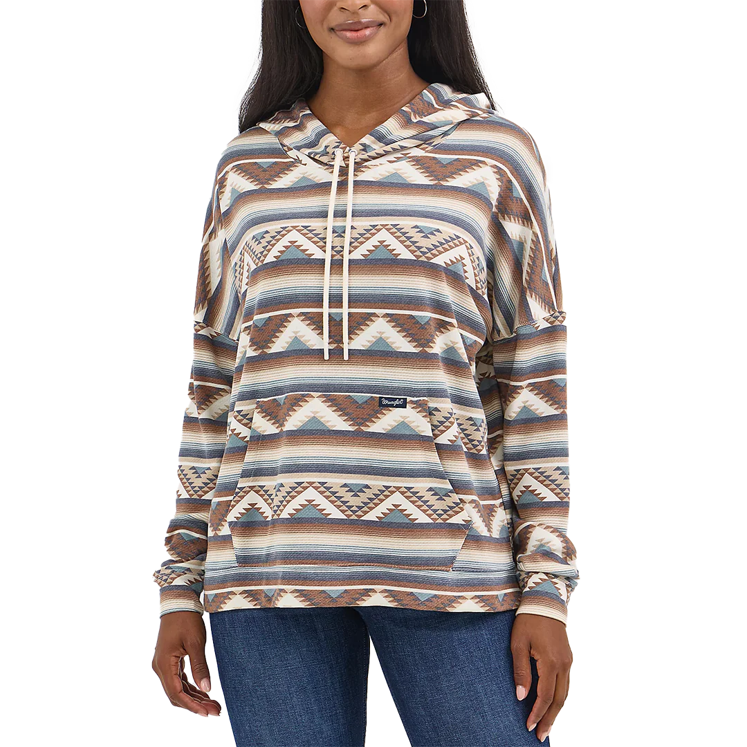 Wrangler Women's Geometric Relaxed Pullover Hoodie