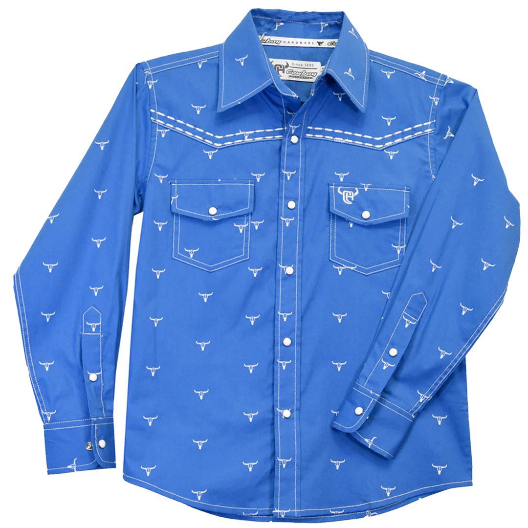 Cowboy Hardware Toddle Boys' Skull Print Snap Shirt