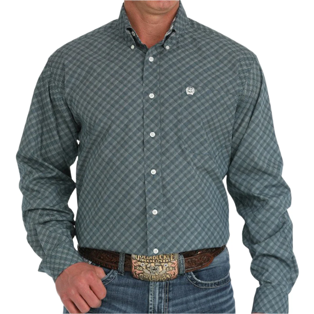 Cinch Men' Geometric Print Long Sleeve Button Shirt