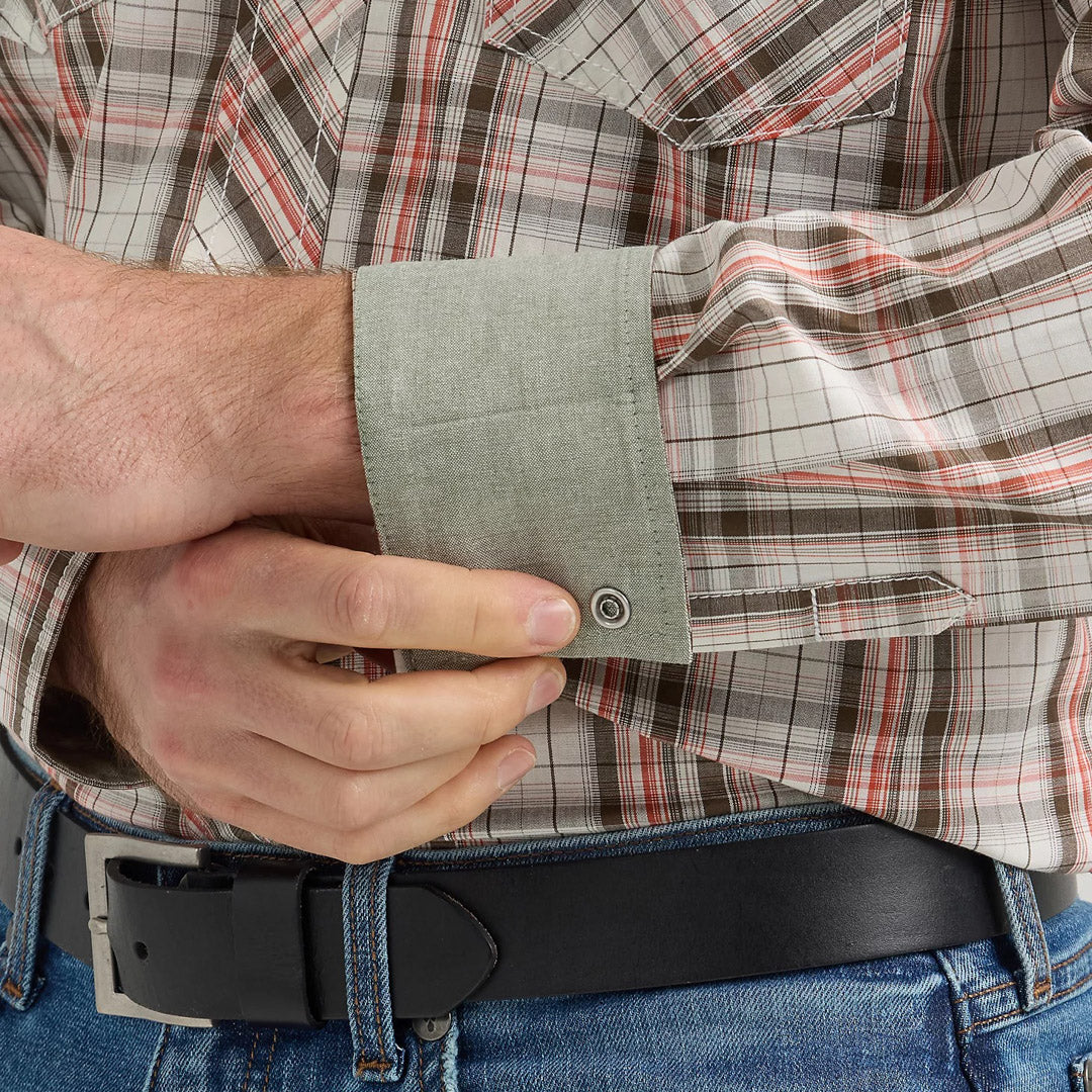 Wrangler Men's 20X Competition Plaid Snap Shirt In Brown