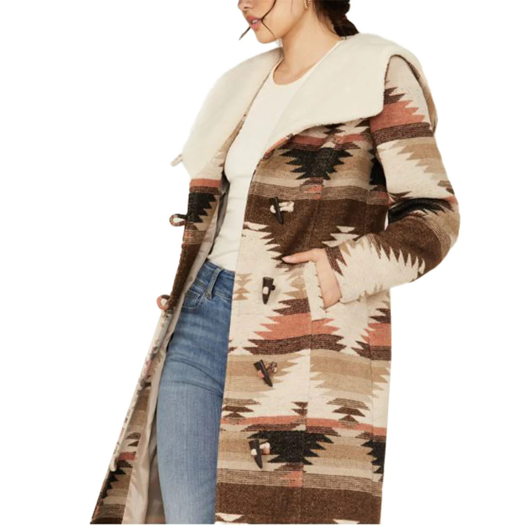 Powder River Outfitters Women's Aztec Long Wool Coat