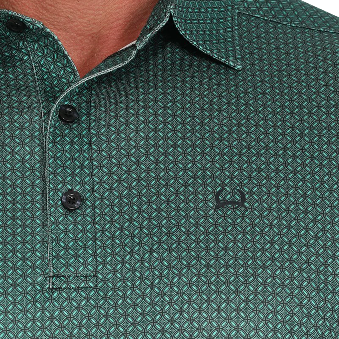 Cinch Men's Arena Flex Geometric Print Polo