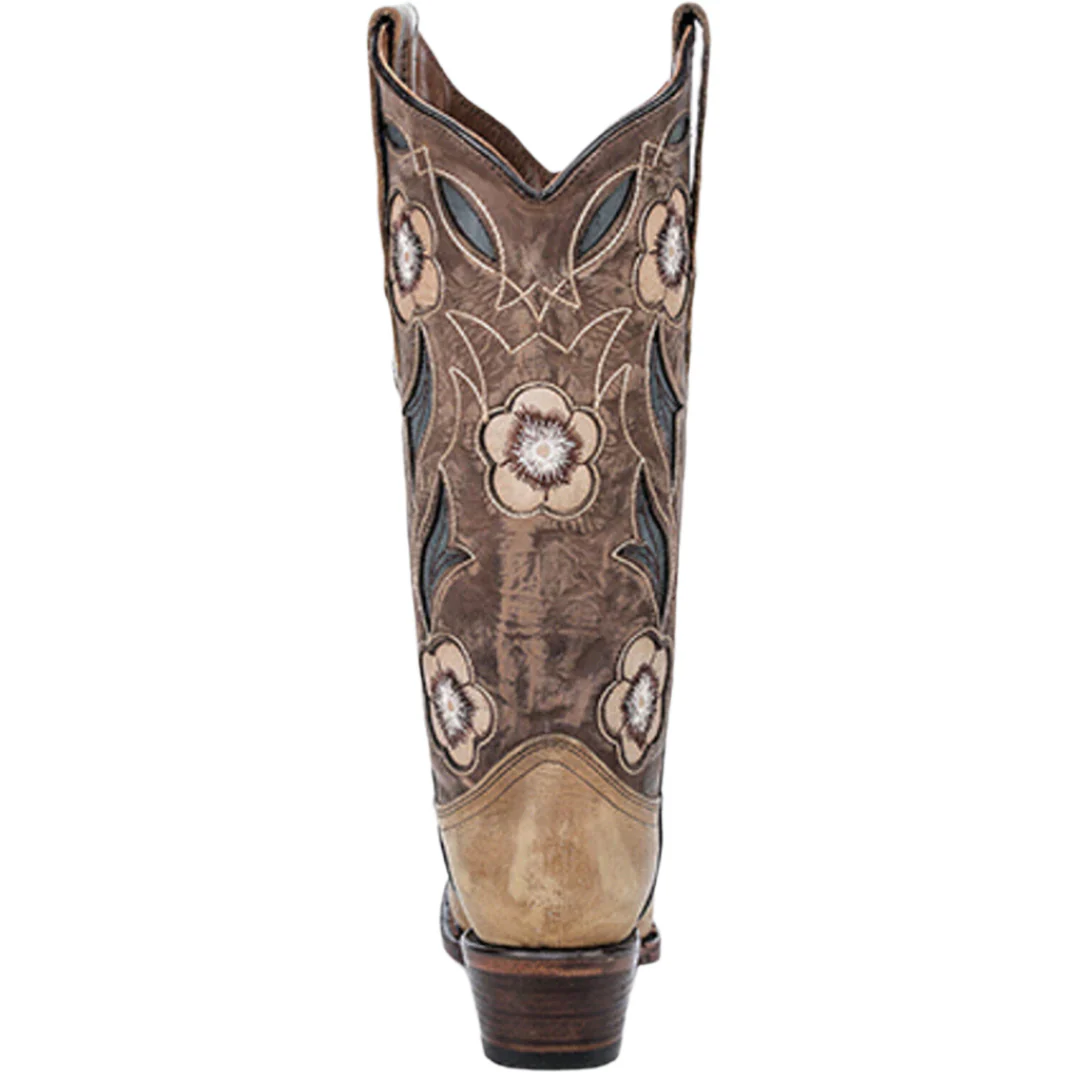 Circle G Women's Floral Cut Out Cowgirl Boots