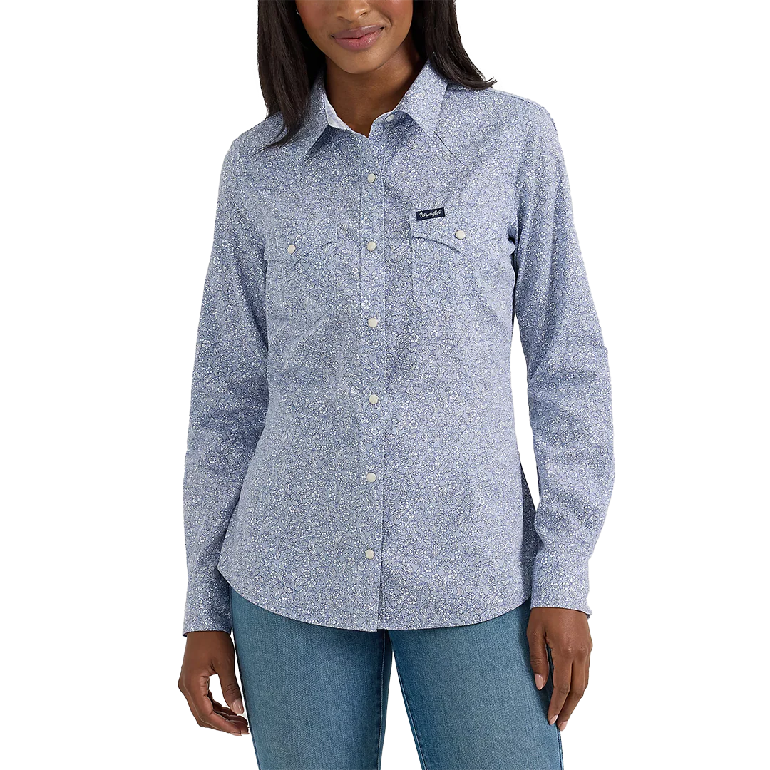 Wrangler Women's All Occasion Western Long Sleeve Snap Shirt
