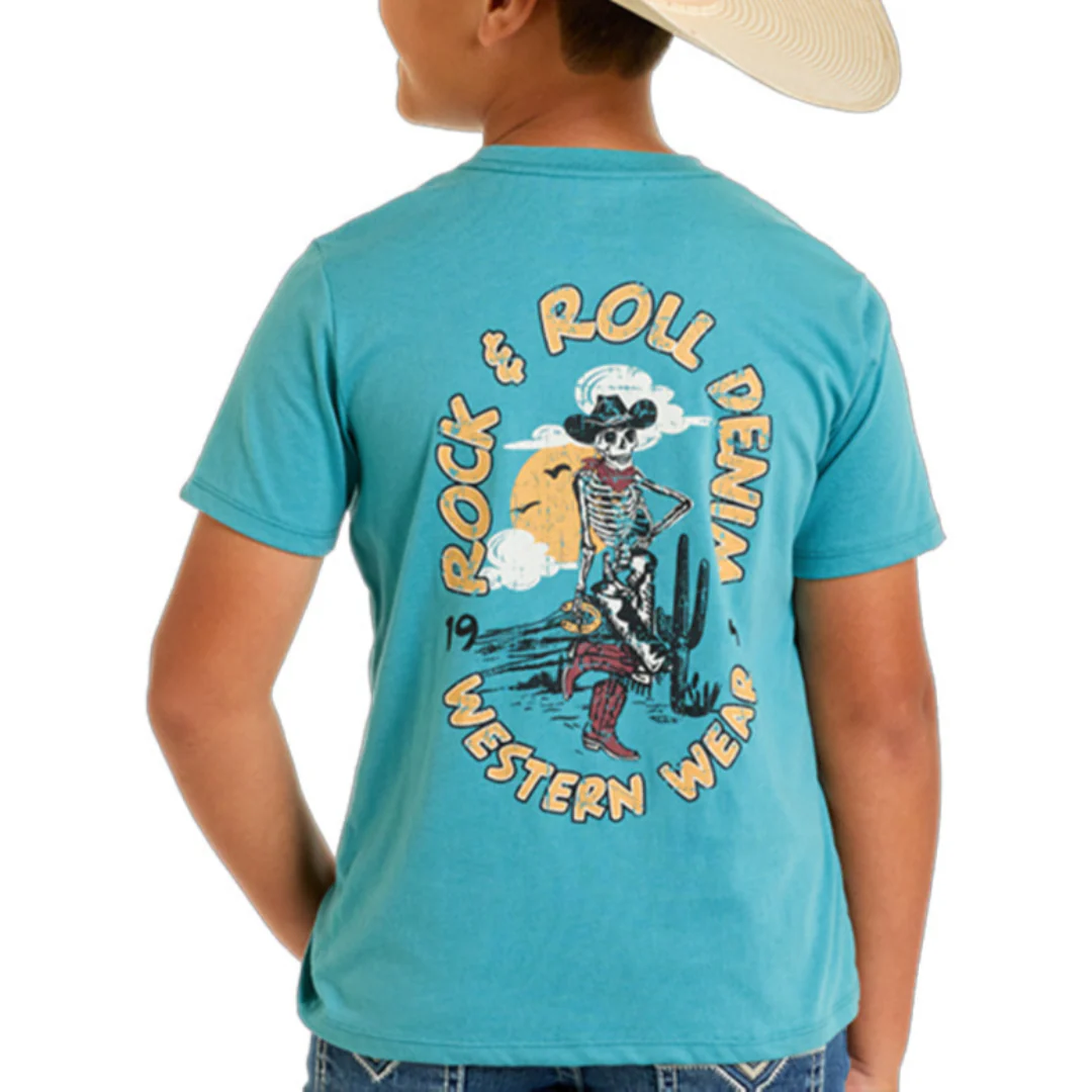 Rock & Roll Denim Boys' Cowboy Skeleton T-Shirt