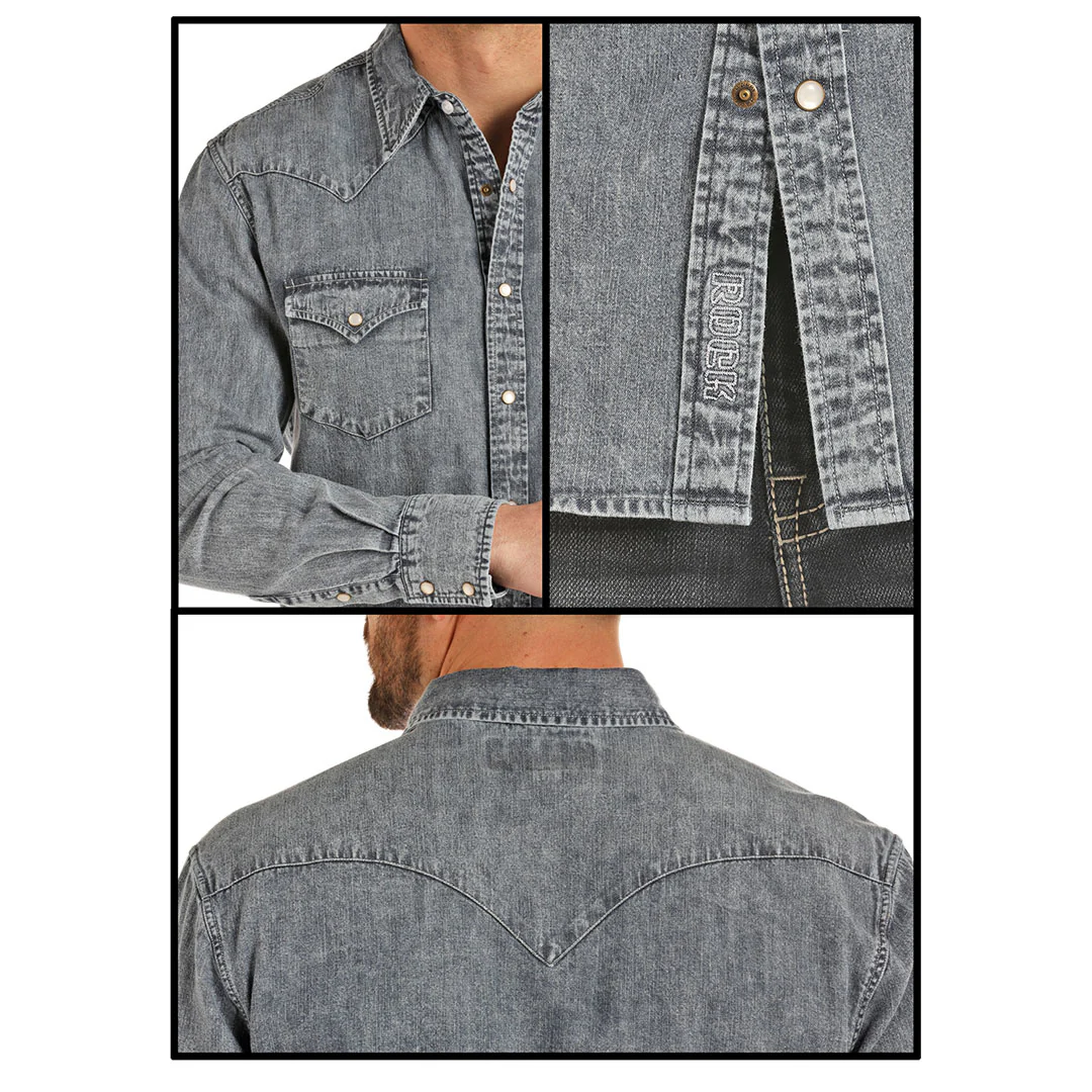 Rock & Roll Cowboy Men's Washed Denim Shirt