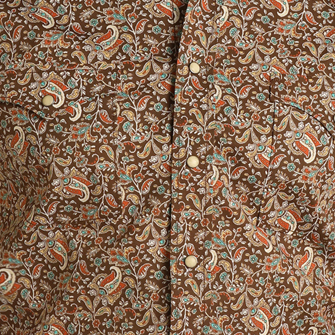 Rough Stock Men's Paisley Snap Shirt In Brown