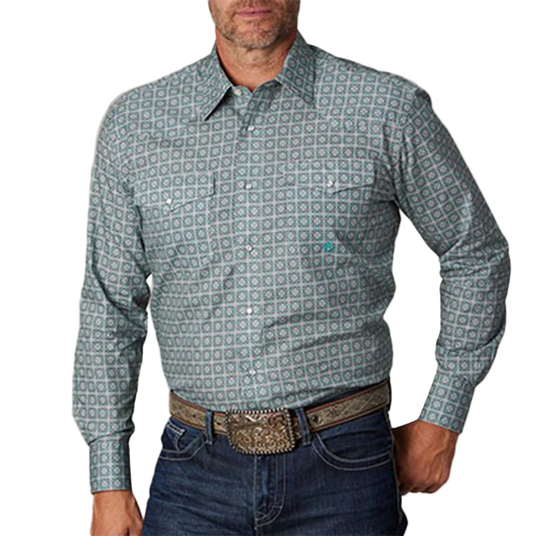 Roper Men's Amarillo Medallion Print Snap Western Shirt