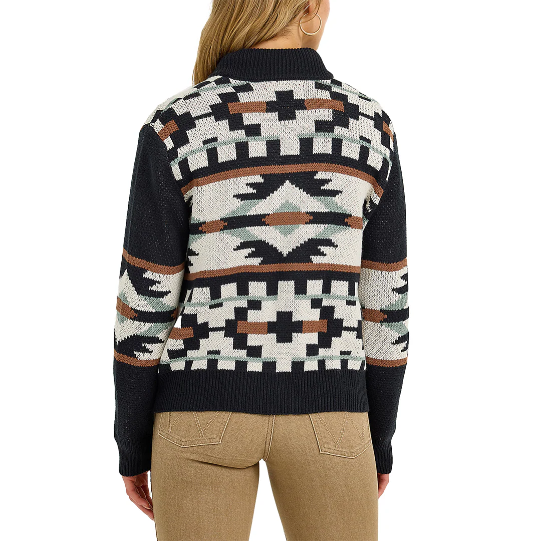 Wrangler Women's Southwestern Full Zip Cardigan Sweater