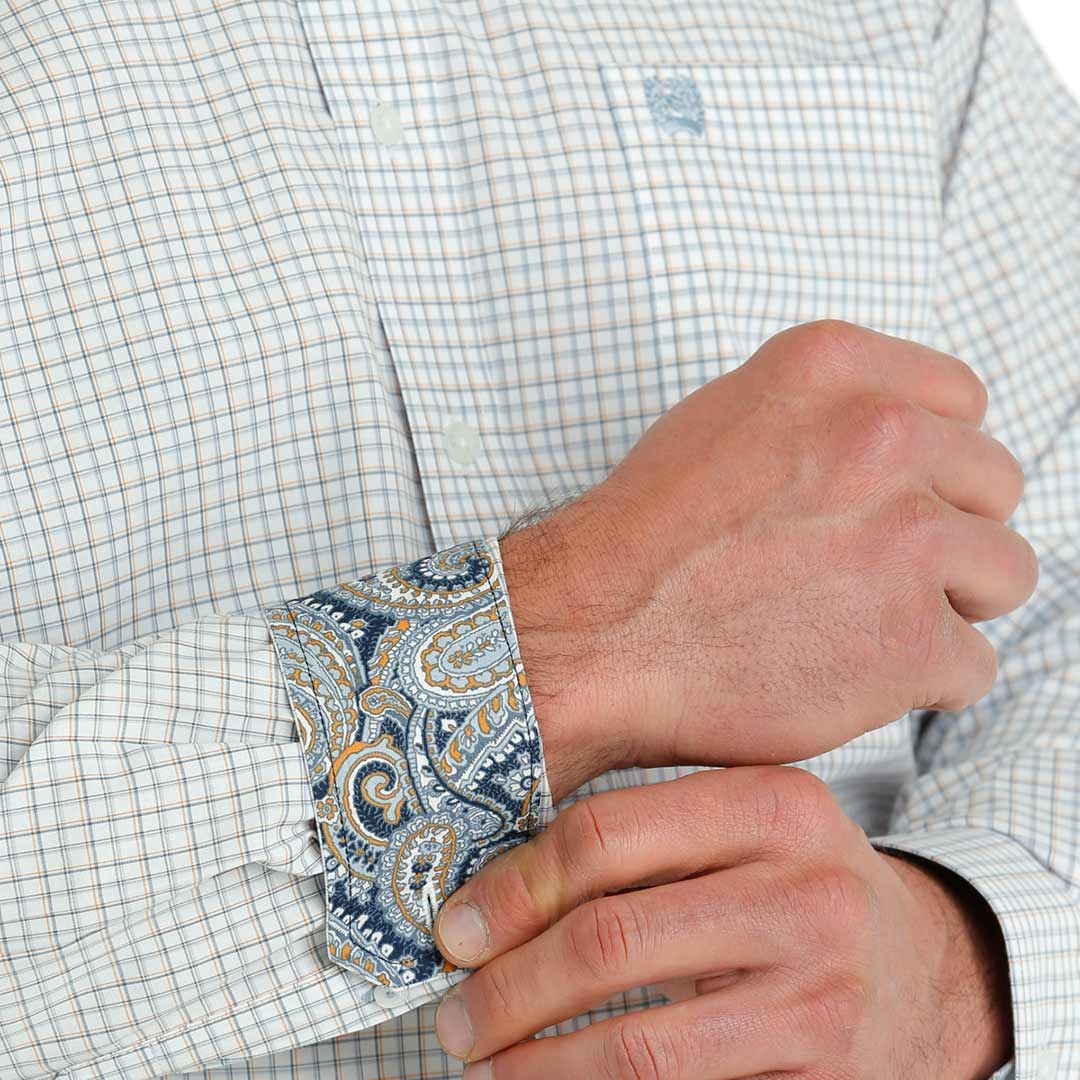 Cinch Men's Mini Check Print Button-Down Shirt