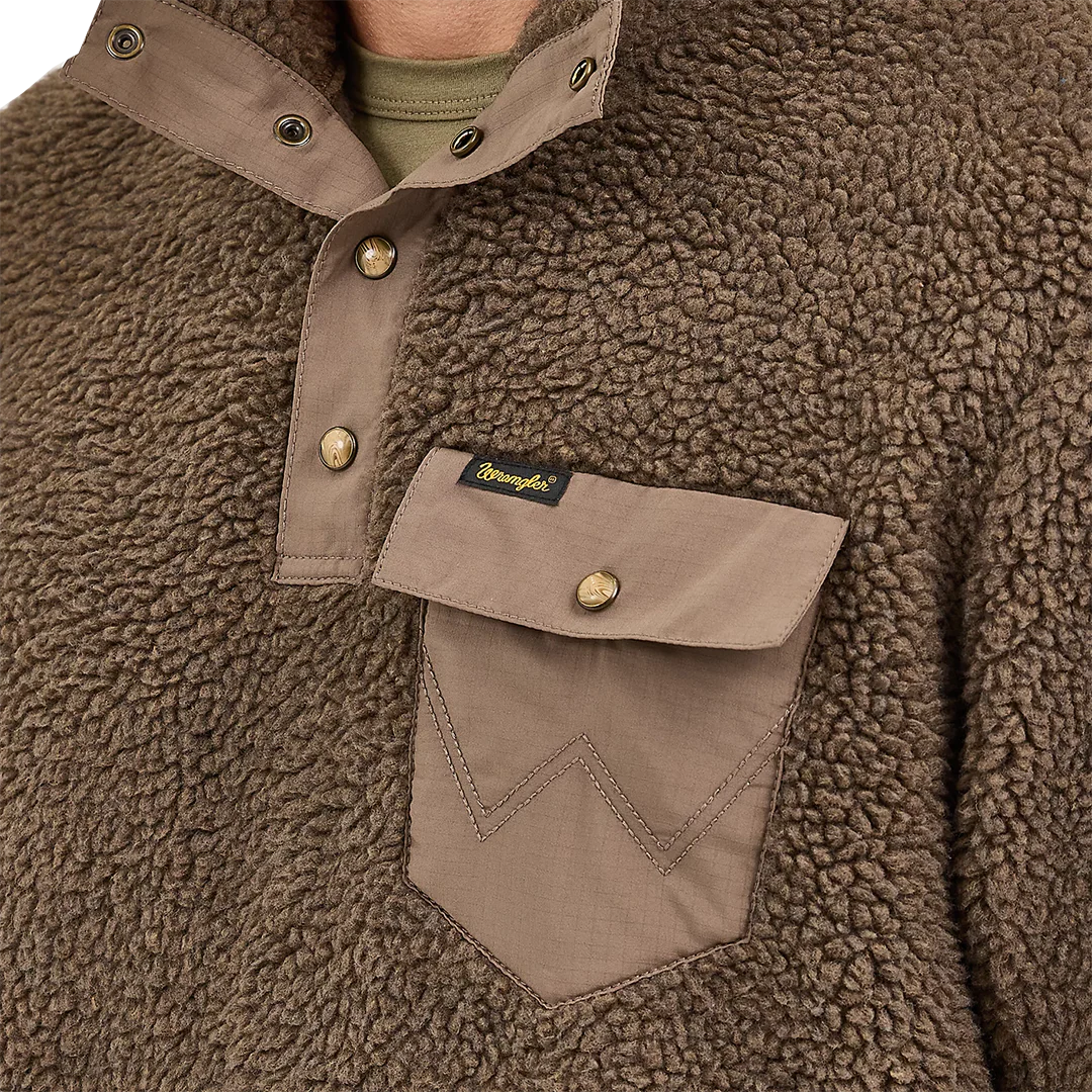 Wrangler Men's Quarter Snap Sherpa Pullover