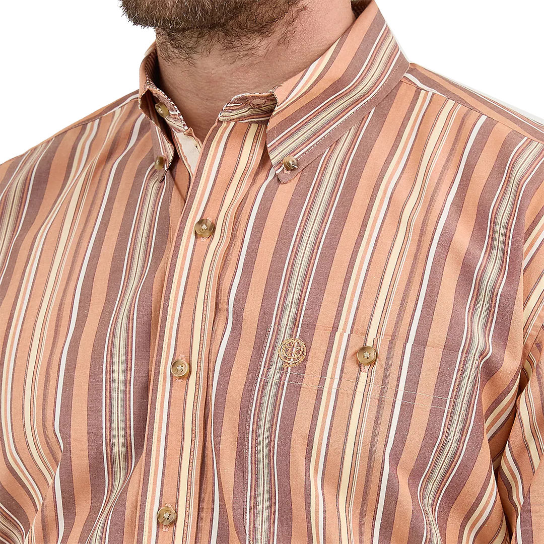 Wrangler Men's George Stra Strip Long Sleeve Button Shirt