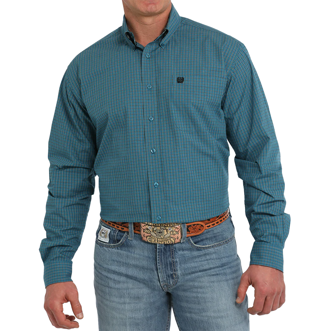 Cinch Men's Plaid Long Sleeve Button-Down Shirt
