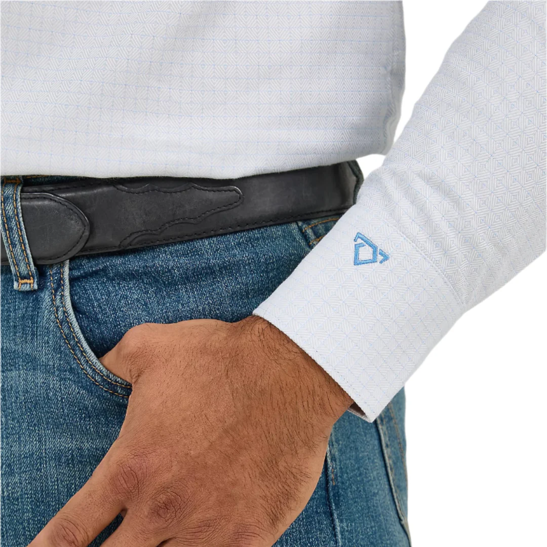 Wrangler Men's Cody Johnson Micro Check Long Sleeve Button Down Shirt