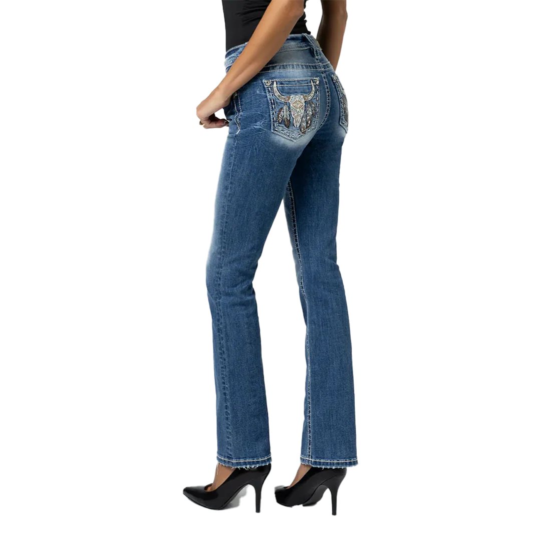 Miss Me Women's Seraphina Aztec Bootcut Jeans
