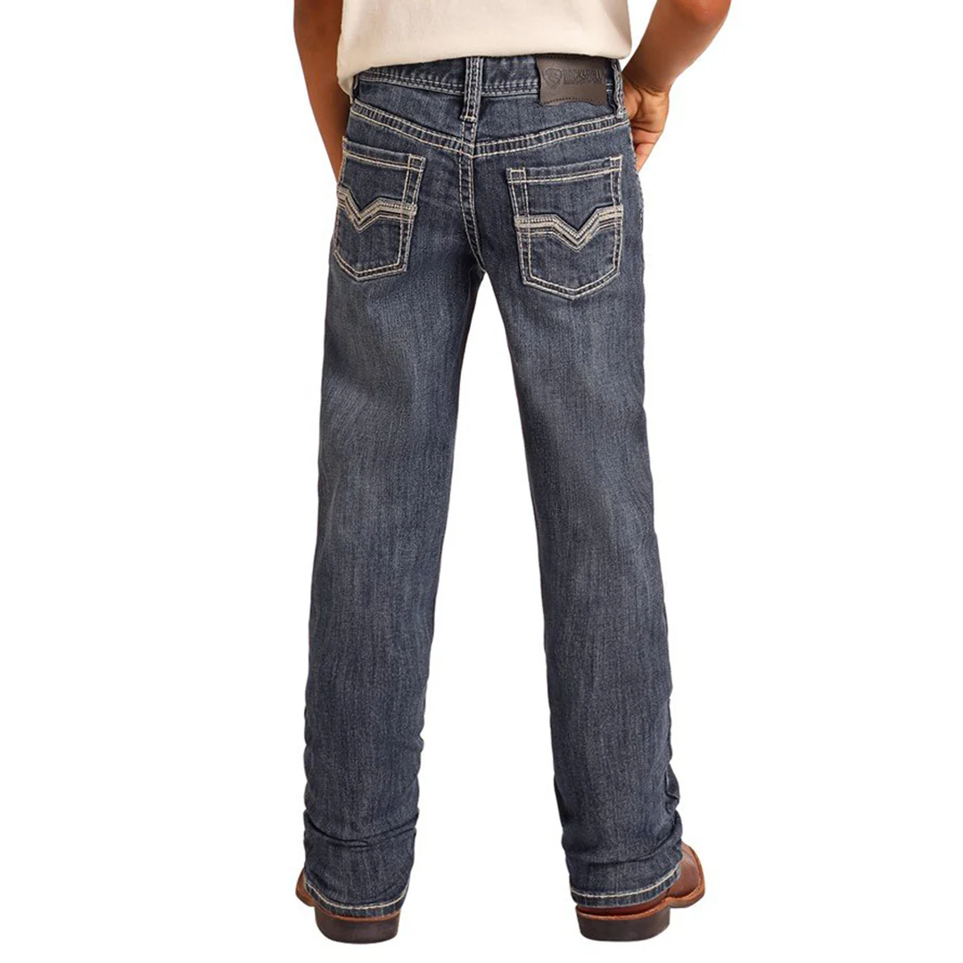 Rock & Roll Denim Boys' Embroidered Revolver Straight Jeans