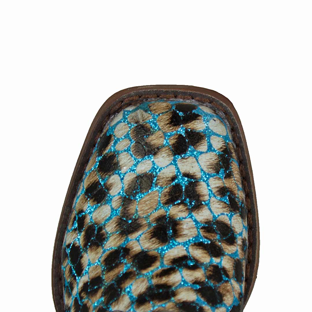 Roper Girls' Glitter Leopard Square Toe Cowgirl Boots