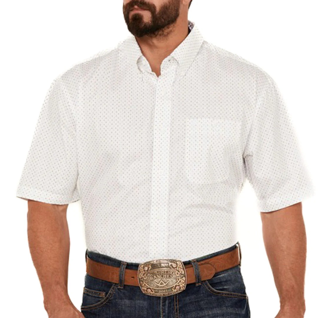 Wrangler Men's George Strait Short Sleeve Geometric Print Button-Down Shirt
