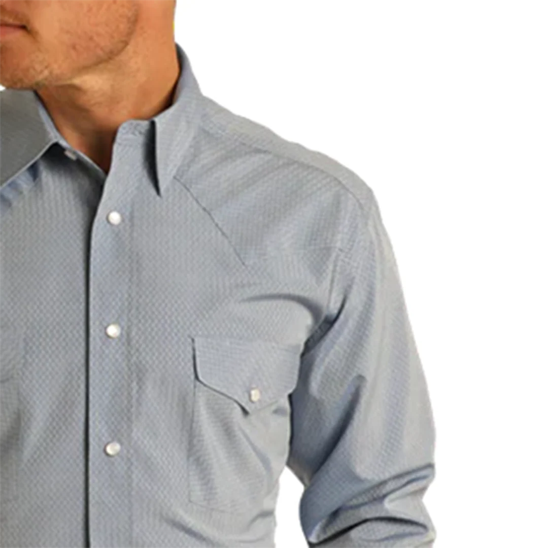 Panhandle Men's Micro Dobby Long Sleeve Snap Shirt