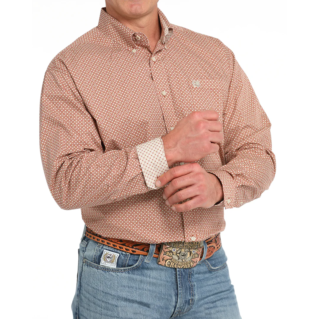 Cinch Men's Geometric Print Button-Down Shirt