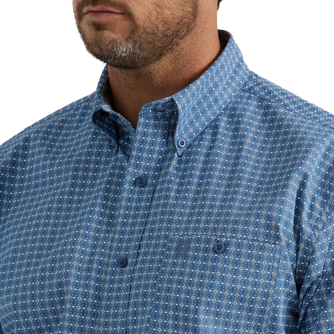 Wrangler Men's George Strait Button-Down Pattern Shirt In Blue