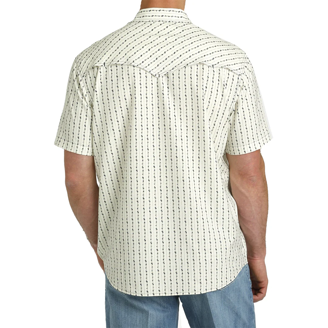 Cinch Men's Vintage Floral Western Camp Short Sleeve Snap Shirt