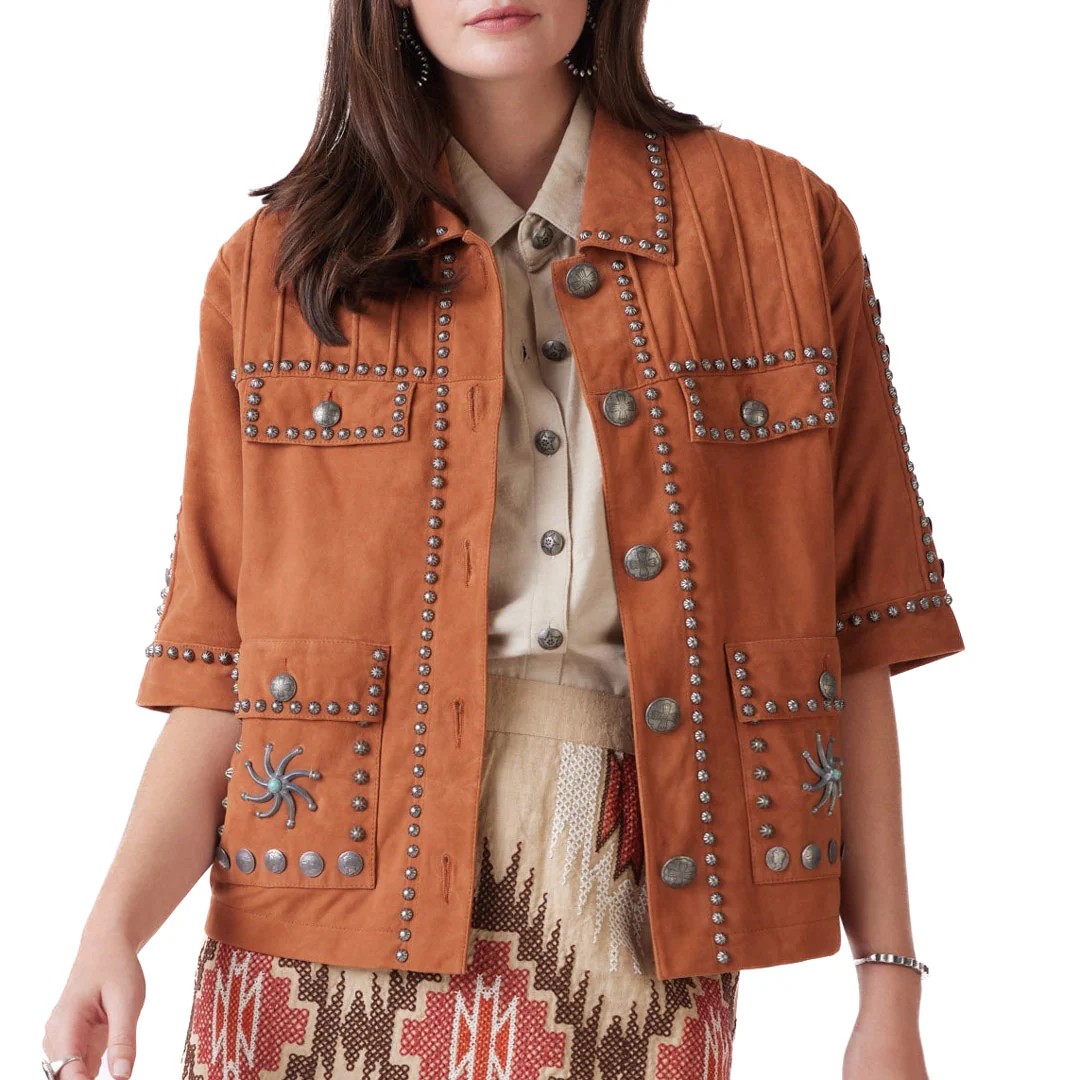 Double D Ranch Women's Ancestor's Silver Suede Jacket