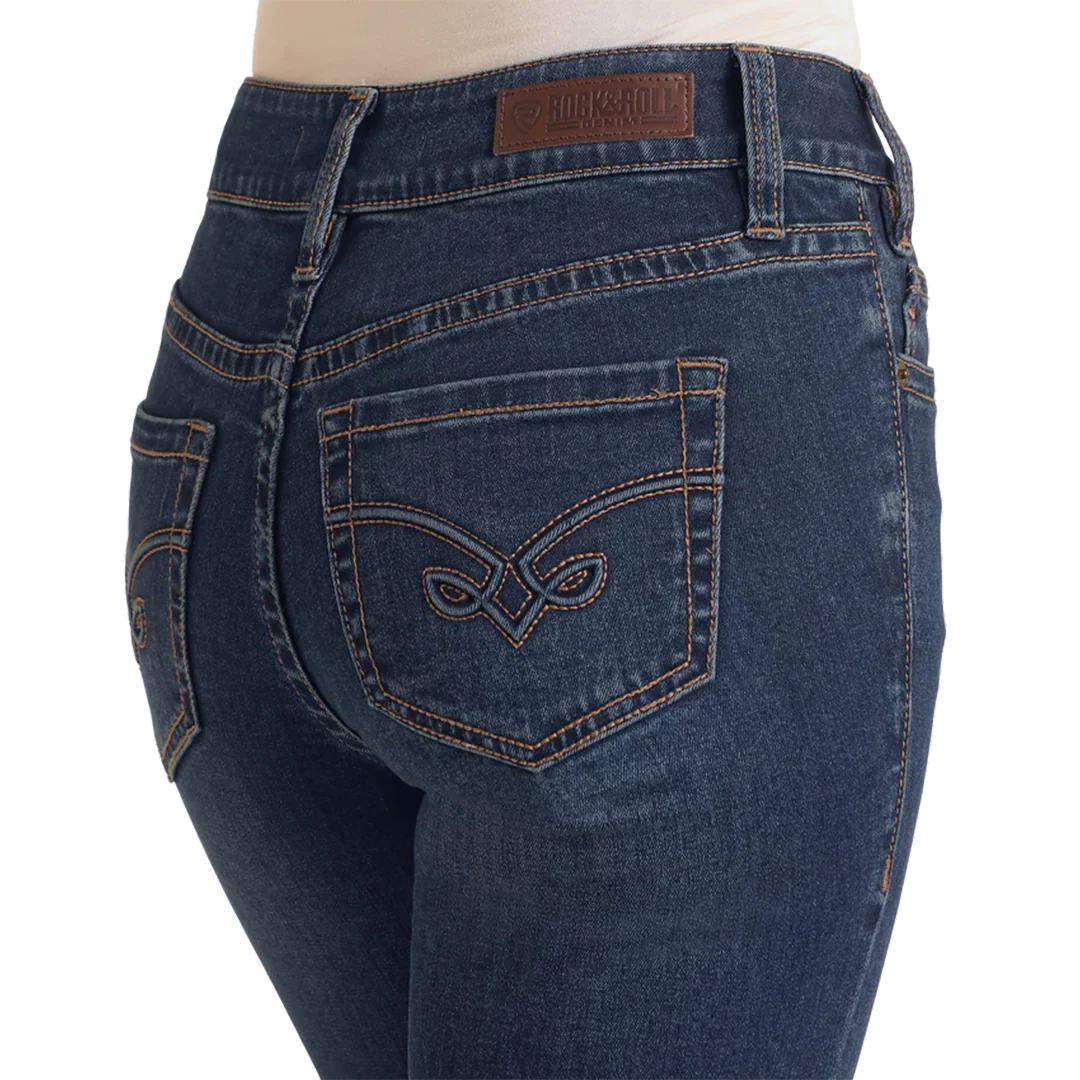 Rock & Roll Denim Women's Embroidery Modest Bootcut Jeans