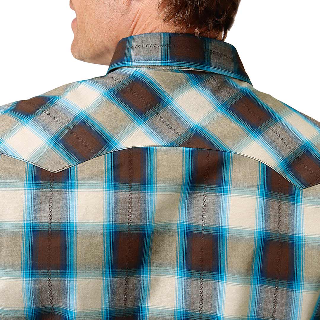 Roper Men's Arrow Plaid Print Snap Shirt