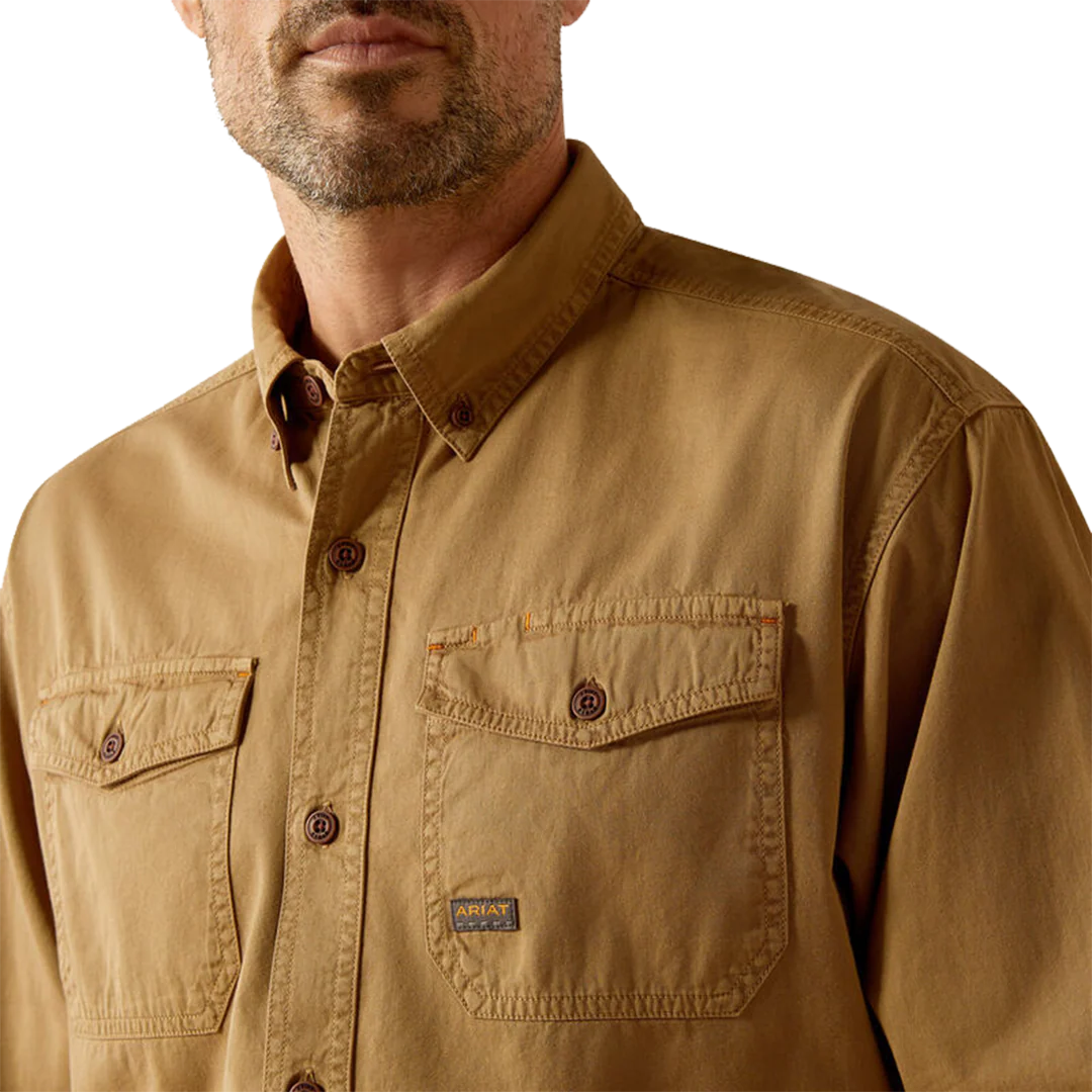 Ariat Men's Rebar Washed Twill Long Sleeve Shirt