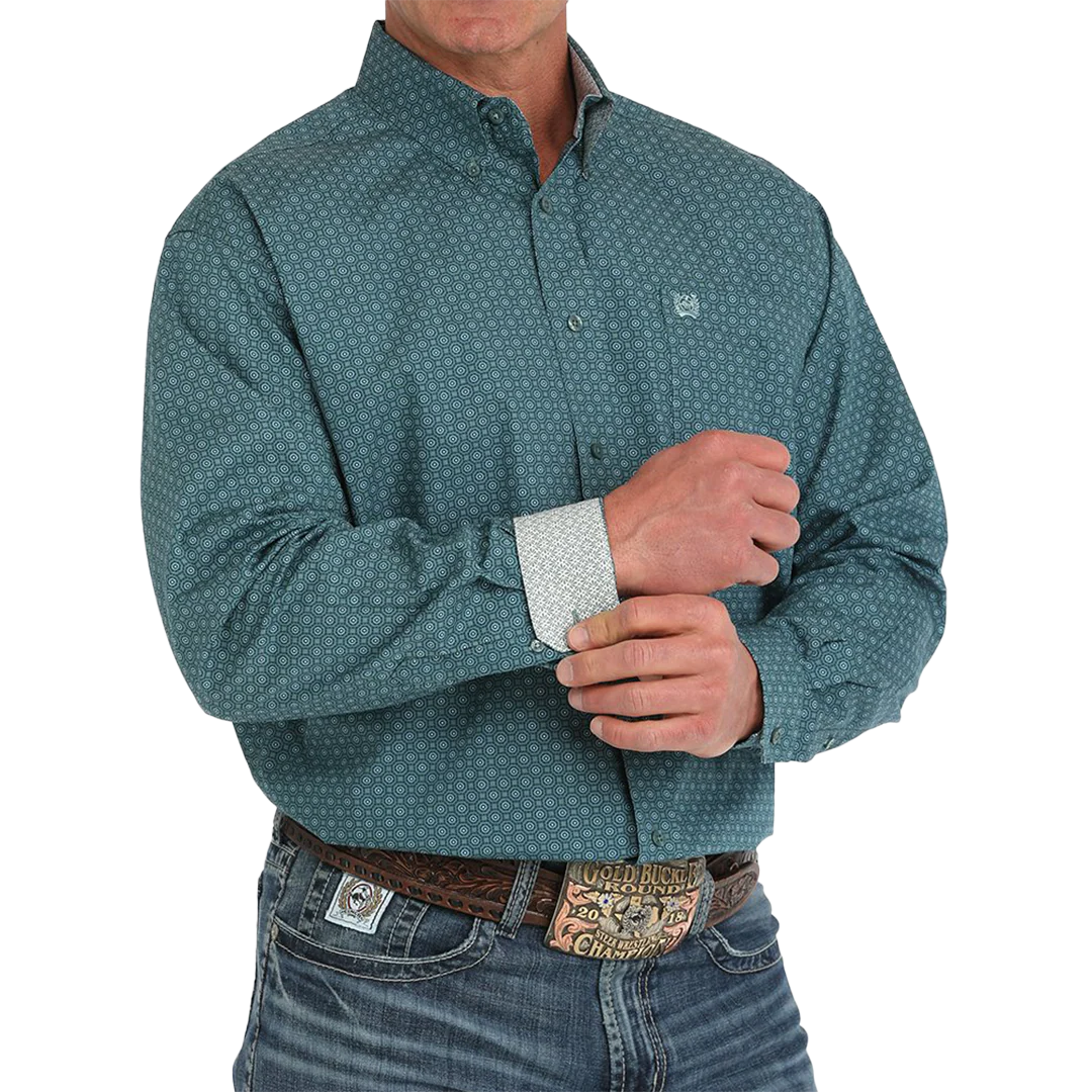 Cinch Men's Medallion Print Long Sleeve Button Shirt
