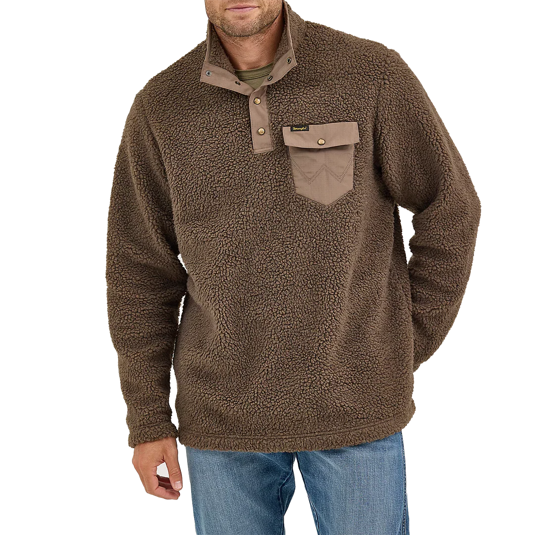Wrangler Men's Quarter Snap Sherpa Pullover